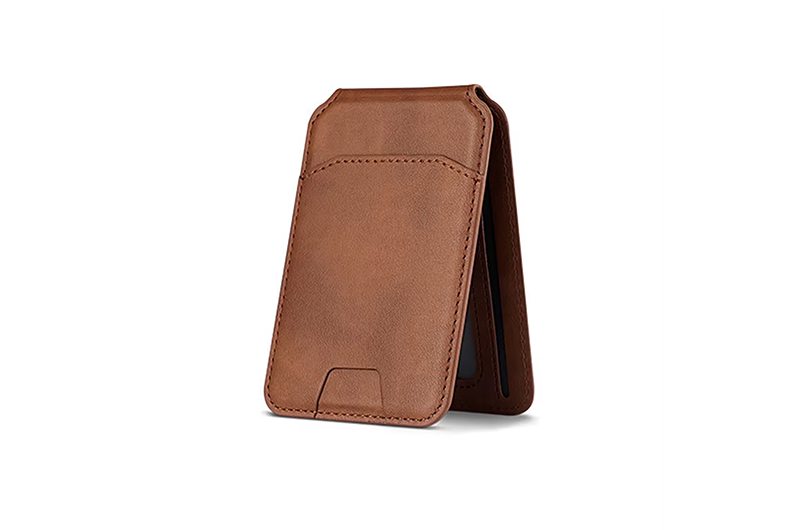3-Card Slot Magnetic Leather Phone Card Holder with RFID Blocking and Folding Kickstand (Support OEM/ODM)